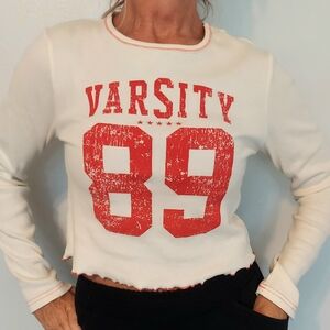 Modern Lux Cream and Red Varsity 89 Shirt